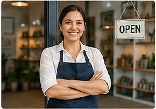 Small retail business owner in her shop